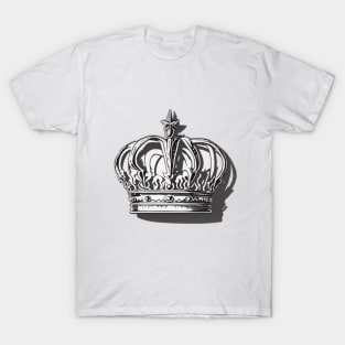 Elegant Monochrome Crown Graphic Tee Design No. 503 T-Shirt